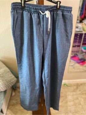 Women's Elastic-Waist Drawstring Joggers — Blue